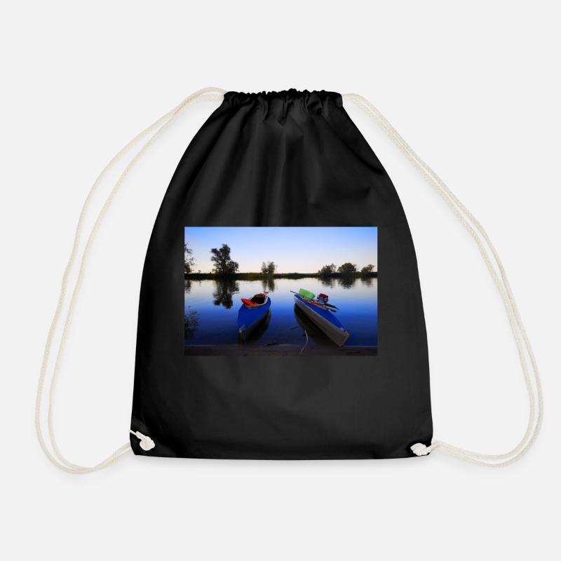 Folding boats - Drawstring Bag - black