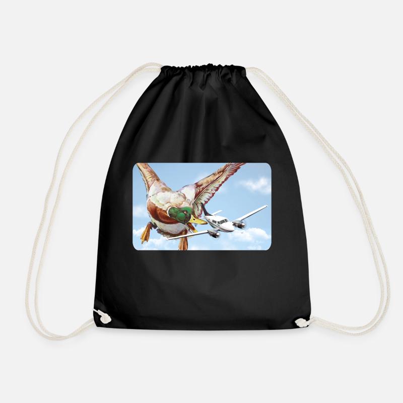 Duck attack (version 1 without speech bubble) - Drawstring Bag - black