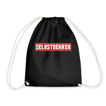 Selbstdenker - Turnbeutel - Schwarz - Vorne