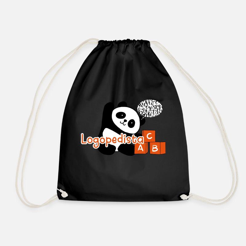 Logopäde Panda - Turnbeutel - Schwarz