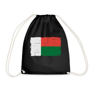 Flag of Madagascar - Madagascar flag - Drawstring Bag - black - Front