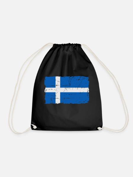 Flag of Shetland - Shetland Flagge - Shabby look - Turnbeutel - Schwarz