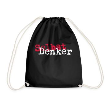 Selbst Denker 2c Farbwechsel möglich - Turnbeutel - Schwarz - Vorne