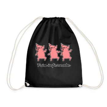 Trio infernale, trois cochons - Sac de sport léger - noir - Devant