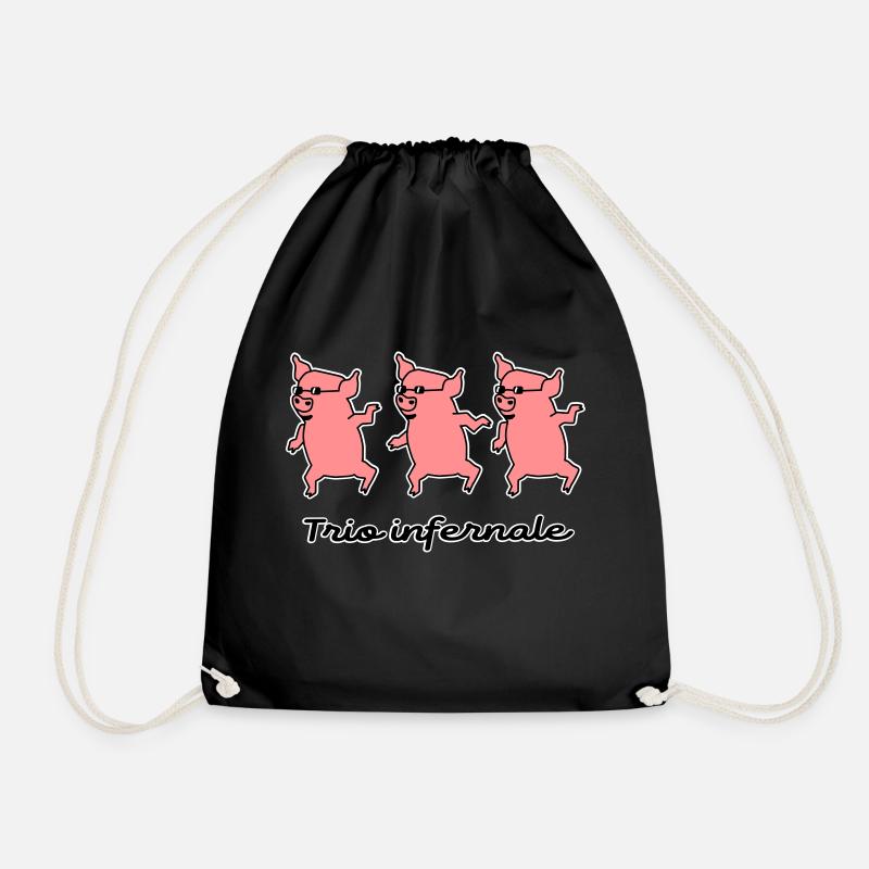 Trio infernale, trois cochons - Sac de sport léger - noir