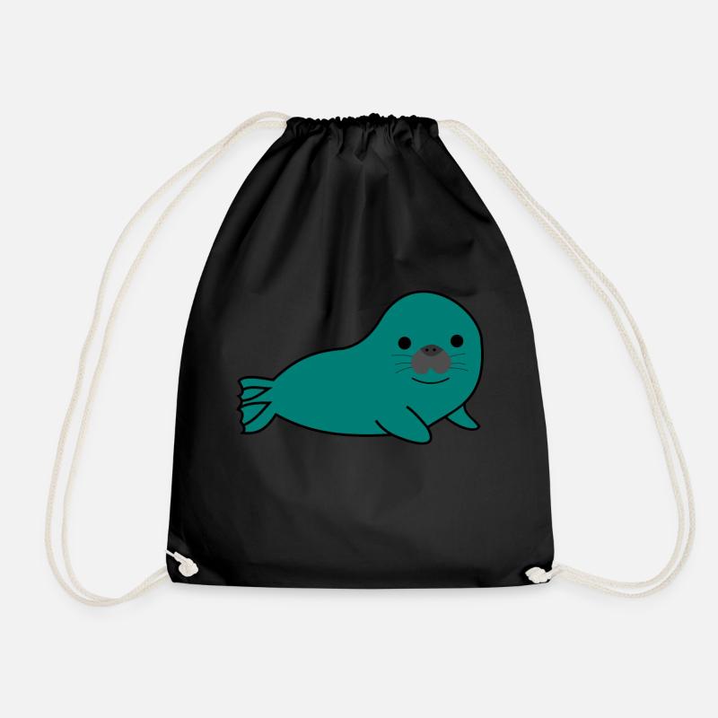seal - Drawstring Bag - black