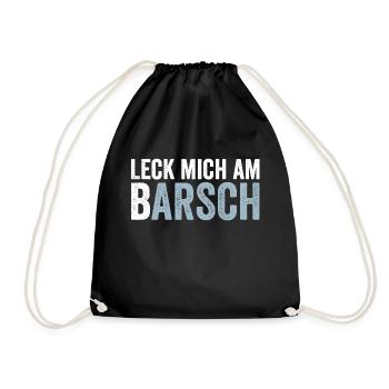 Leck mich am Barsch Lustiger Angler Spruch - Turnbeutel - Schwarz - Vorne