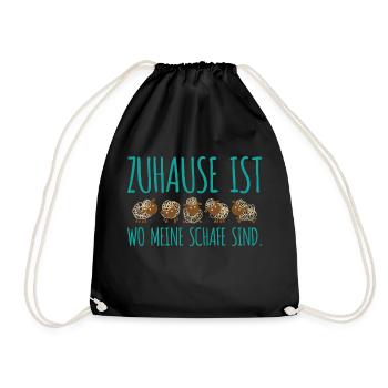 Zuhause schafe Geschenk Bauer Landwirt Schäfer - Turnbeutel - Schwarz - Vorne
