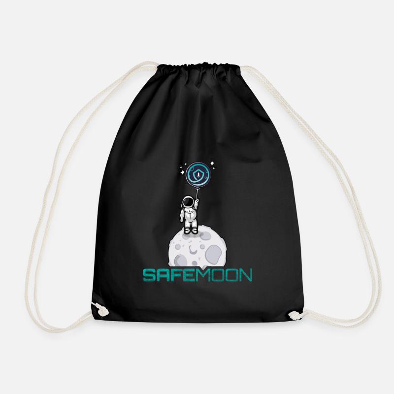 Safemoon Shirt Cryptocurrency Blockchain T Shirt - Drawstring Bag - black