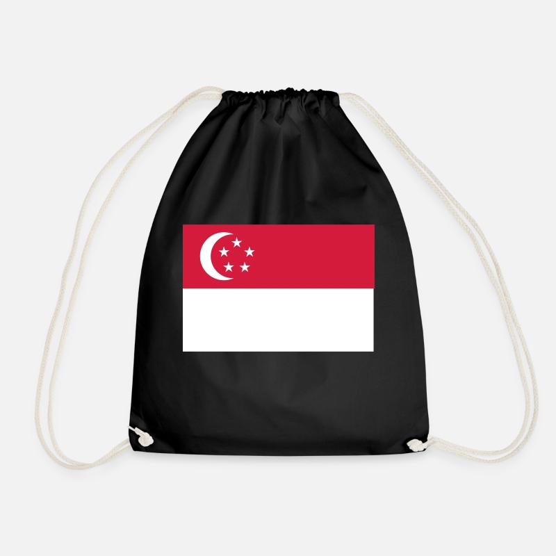 Drapeau de Singapour - Sac de sport léger - noir