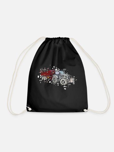 Tractor4 - Drawstring Bag - black