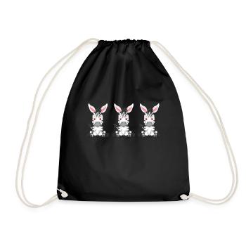 Zebra, Baby Zebra, Zebra Hoodies, Zebra-t-Shirts - Turnbeutel - Schwarz - Vorne