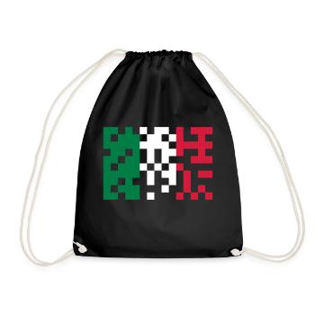 italia flag pixel - Turnbeutel - Schwarz - Vorne