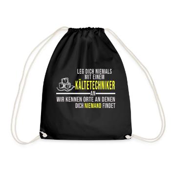 Kältetechniker Heizungsbauer Installateur - Turnbeutel - Schwarz - Vorne