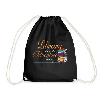 Bookworm Gifts Library Where The Adventure Begins - Sac de sport léger - noir - Devant