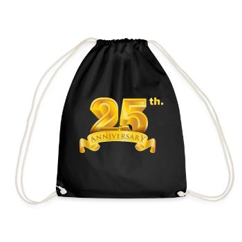 25e anniversaire et jour de naissance numéro d’or de luxe - Sac de sport léger - noir - Devant