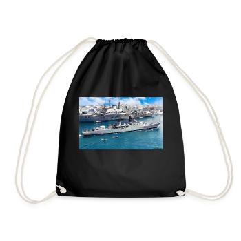 leopard and eagle oil1 - Drawstring Bag - black - Front