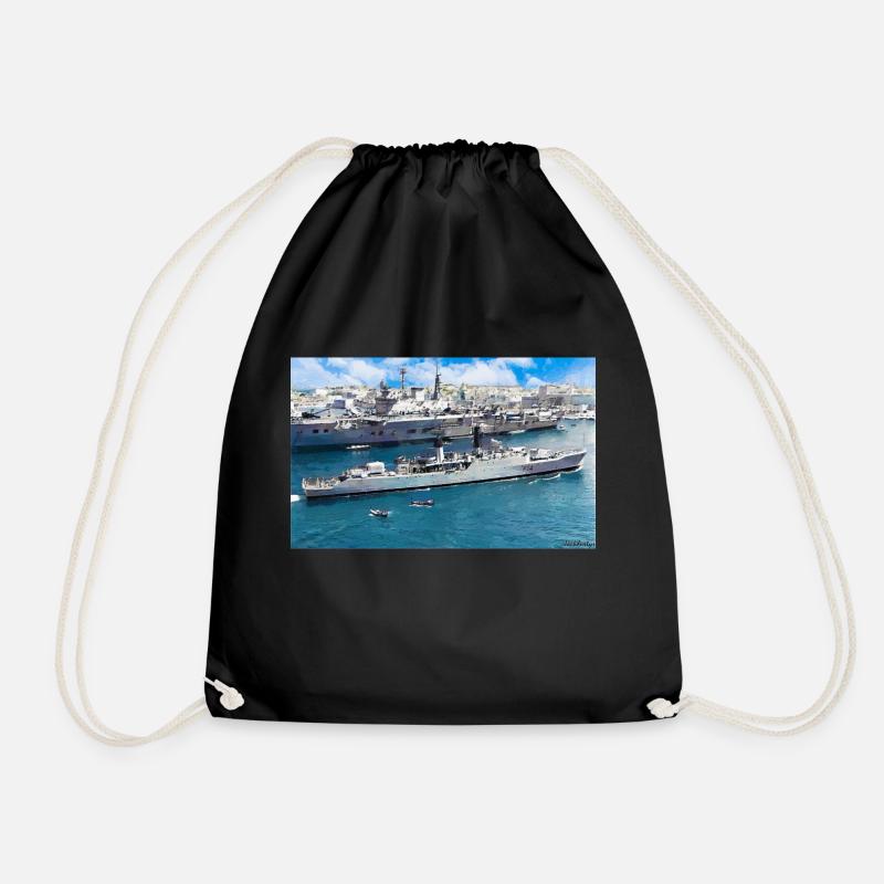 leopard and eagle oil1 - Drawstring Bag - black