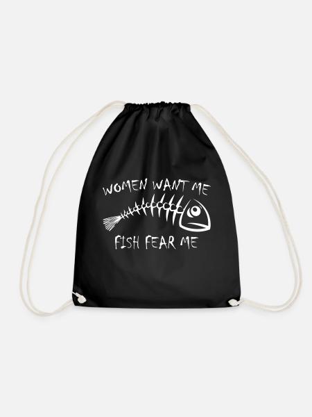 Women Want Me Fish Fear Me - Turnbeutel - Schwarz