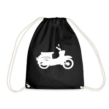 Schwalbenfahrer Simson Schwalbe Kult Roller DDR - Turnbeutel - Schwarz - Vorne