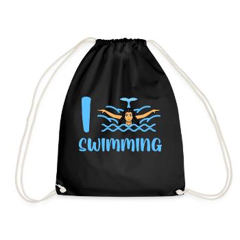 J’aime nager, j’aime la natation, la piscine, la natation - Sac de sport léger - noir - Devant