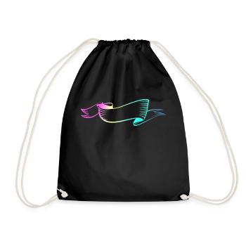 Banner Banderole Ribbon Ribbon Loop - Drawstring Bag - black - Front