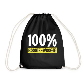 100% boogie woogie Cadeau humour personnalisé - Sac de sport léger - noir - Devant