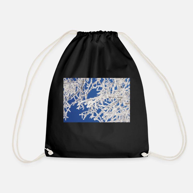 snowflakes - Drawstring Bag - black