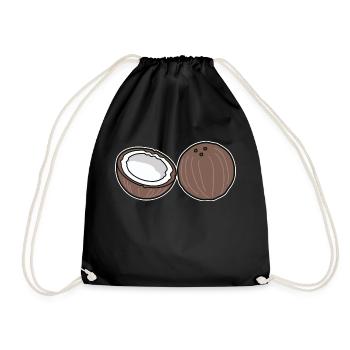 coconut - Drawstring Bag - black - Front