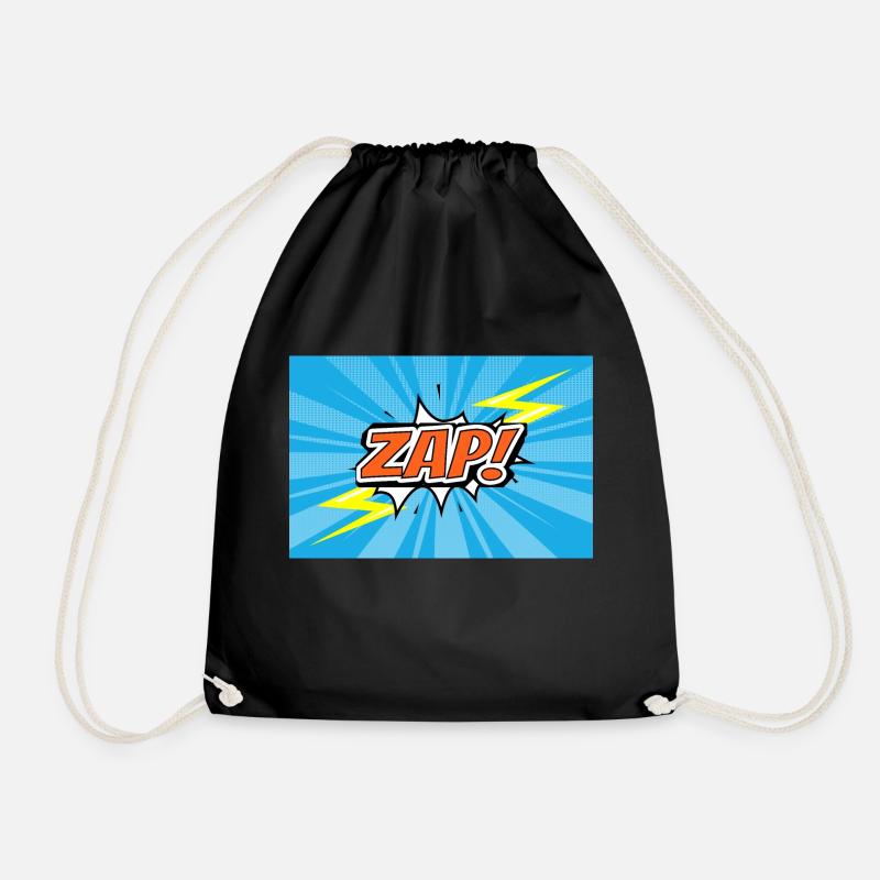 ZAP! Comic Style Graffiti Lettering - Turnbeutel - Schwarz