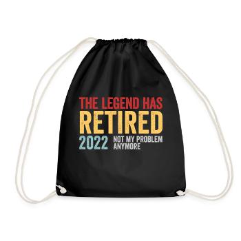 Funny Retirement The Legend Has Retired 2022 - Drawstring Bag - black - Front