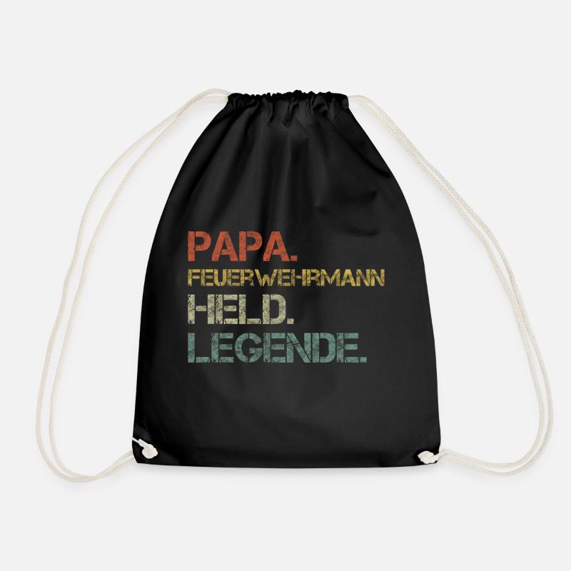 Feuerwehrmann Papa Held Legende - Turnbeutel - Schwarz