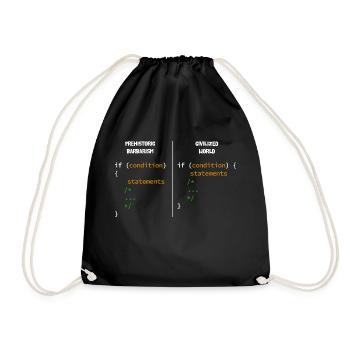 Web und CSS Programmierer Developer Coding Code De - Turnbeutel - Schwarz - Vorne