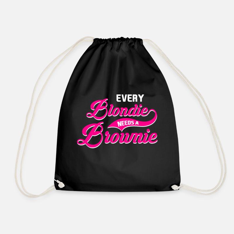 Every Blondie Needs A Brownie - Drawstring Bag - black