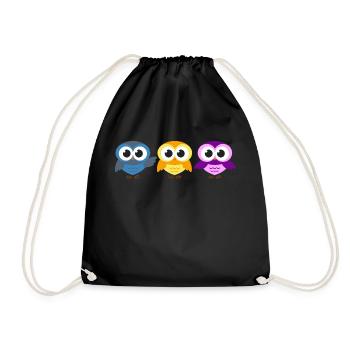 Cute owls - Drawstring Bag - black - Front