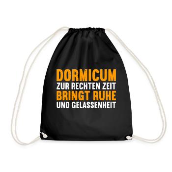 Dormicum zur rechten Zeit, Ruhe und Gelassenheit. - Turnbeutel - Schwarz - Vorne