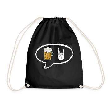 Bulle Bière et Signe de la Main Surf - Sac de sport léger - noir - Devant