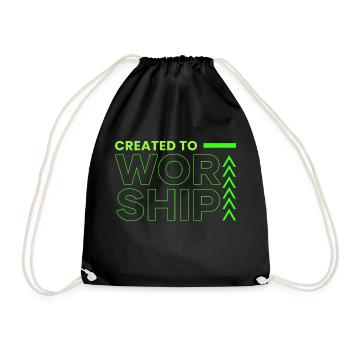 Created to Worship - Drawstring Bag - black - Front