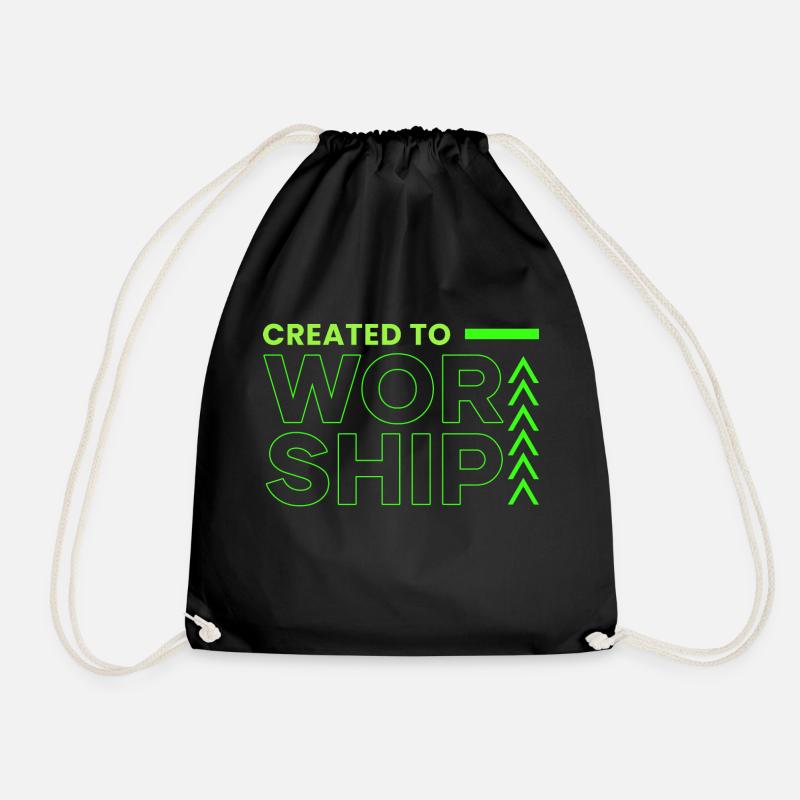 Created to Worship - Drawstring Bag - black