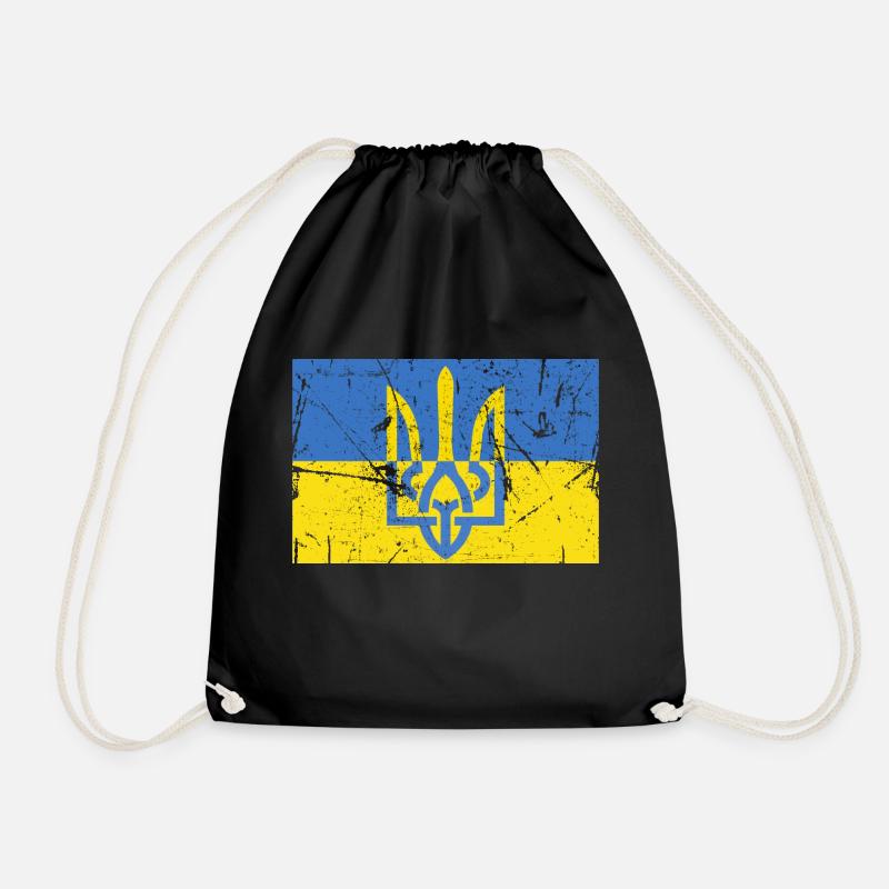 Drapeau Ukrainien Trident Ukraine - Sac de sport léger - noir
