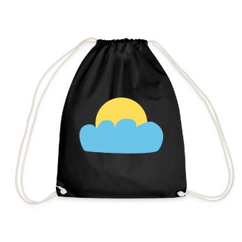 Sonne und Wolken - Turnbeutel - Schwarz - Vorne