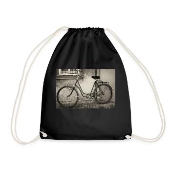 Altes Fahrrad - Turnbeutel - Schwarz - Vorne