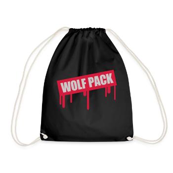 Stempel Wolf Pack - Turnbeutel - Schwarz - Vorne