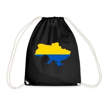 Ukraine Map Map National colours in yellow blue - Drawstring Bag - black - Front