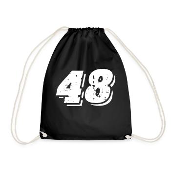48 Zahl Symbol - Turnbeutel - Schwarz - Vorne