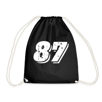 87 Zahl Symbol - Turnbeutel - Schwarz - Vorne