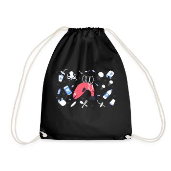 Plastic Stop - Drawstring Bag - black - Front