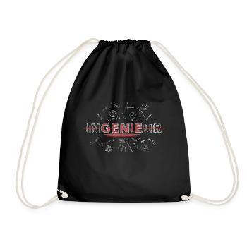 Engineer or genius? - Drawstring Bag - black - Front