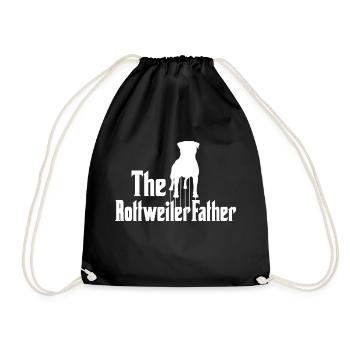 Rottweiler Hund Herren Motiv Rottweiler Papa - Turnbeutel - Schwarz - Vorne