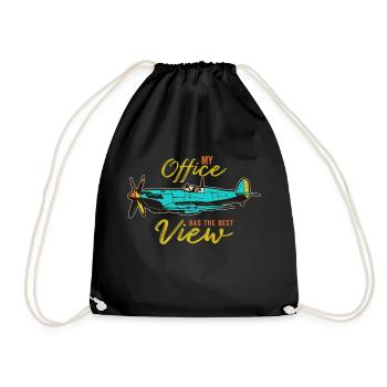 Mon bureau a la meilleure vue ! FlightLovers - Sac de sport léger - noir - Devant